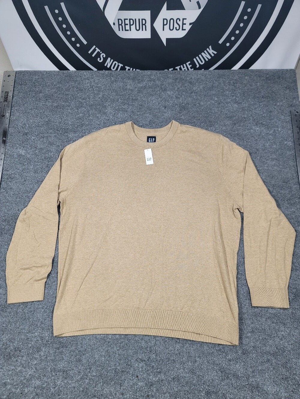 Mens Gap Crewneck Sweater Beige Size XXL
